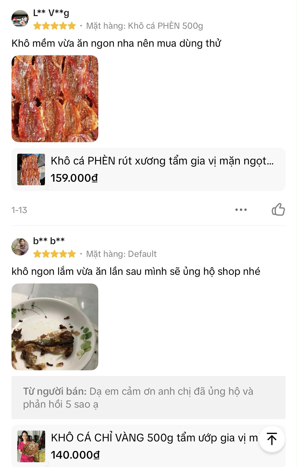Đánh giá của R**u T** ** trên TikTok Shop