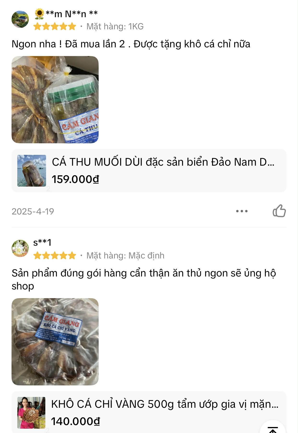Đánh giá của K** N**n trên TikTok Shop