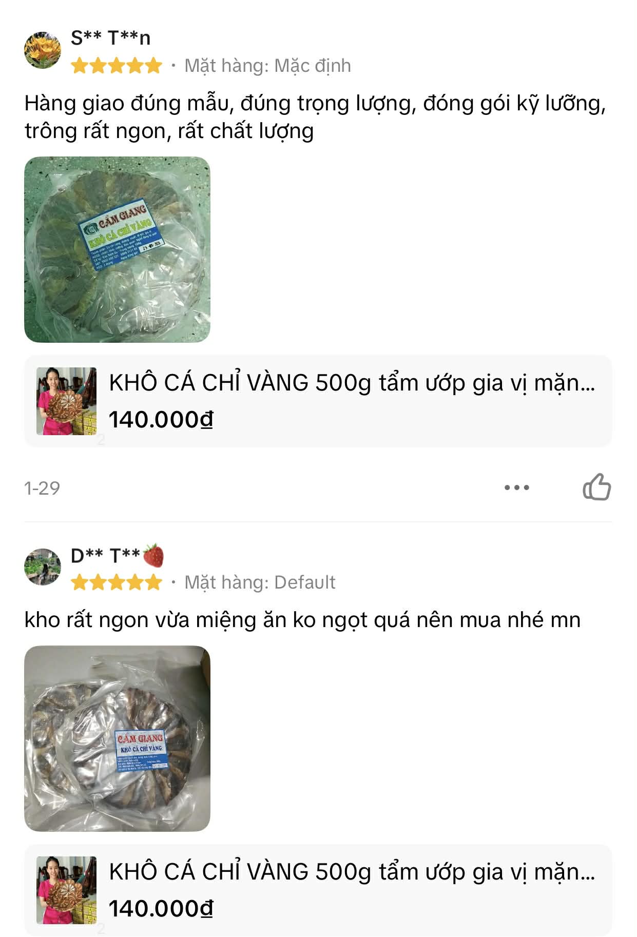 Đánh giá của S** S** trên TikTok Shop